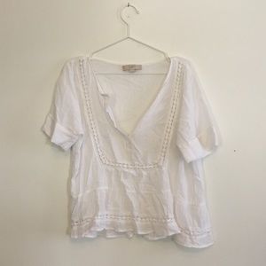 LOFT white flowy top